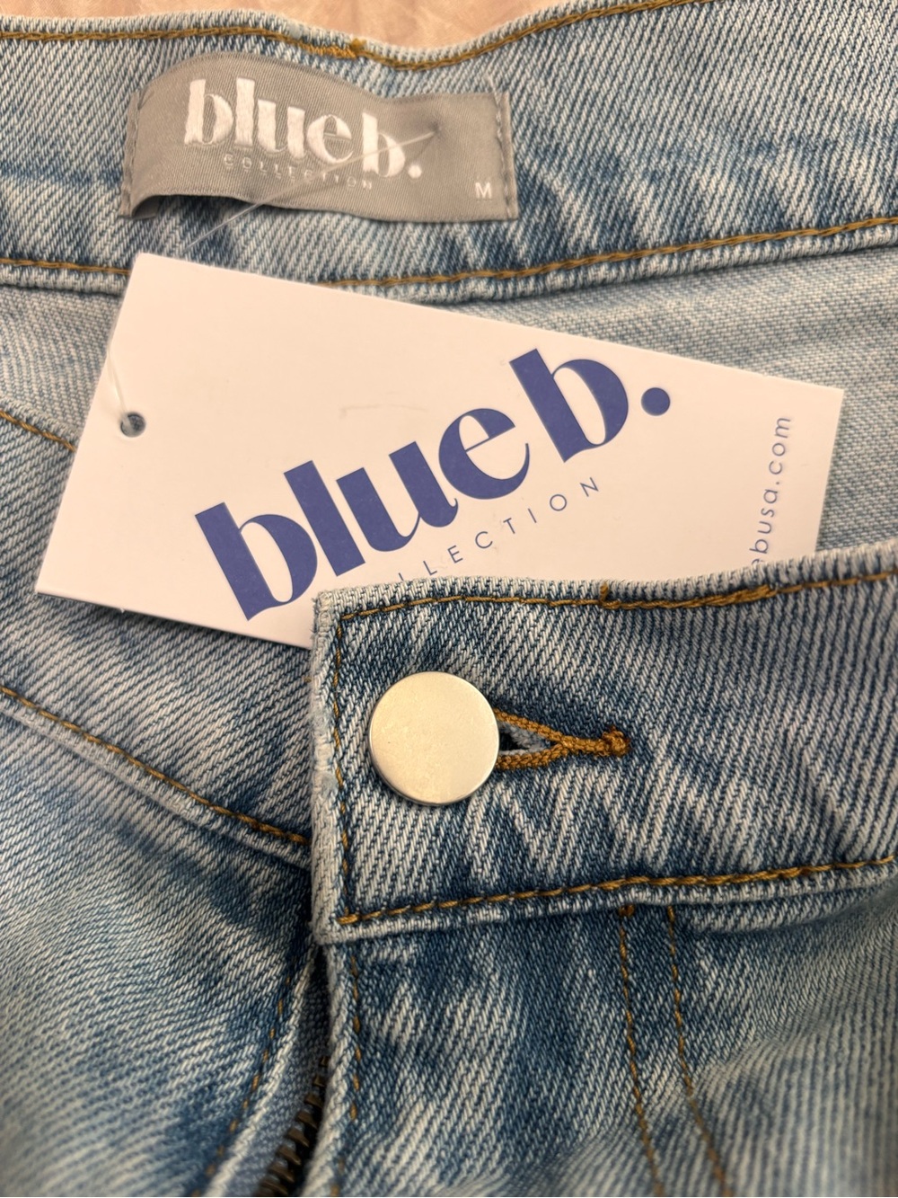 Blue B Collection Embroidered Barrel Leg Cargo Jeans | Boho Denim | Medium | NWT - Picture 4 of 6
